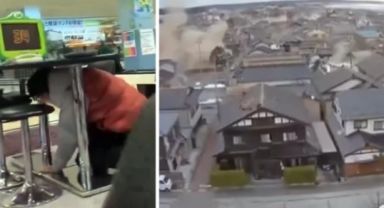 Japonya'daki 7.6'lık deprem anından ilk görüntüler geldi