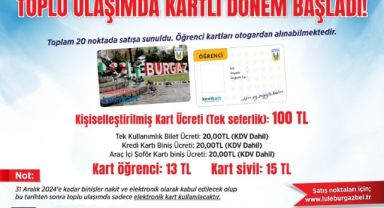 Lüleburgaz’da toplu ulaşımda elektronik kart dönemi başladı
