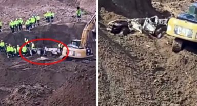 İliç'teki maden ocağında toprak altında kalan pikaba ulaşıldı