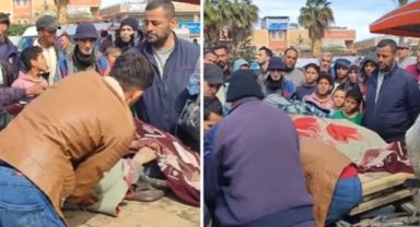 İsrail saldırılarında can veren Filistinliler eşek arabalarıyla taşındı