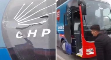 Trabzon'da CHP otobüsüne taşlı saldırı düzenlendi