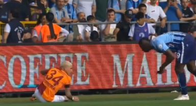 Balotelli'den yerde yatan Torreira'ya olay hareket