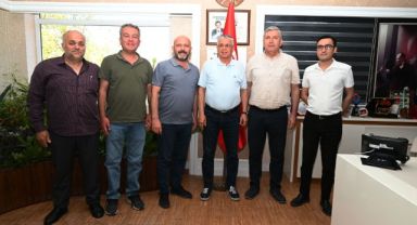 DİSK Antalya Şube Başkanı Vedat Küçük’ten Kemer Belediye Başkanı Topaloğlu’na ziyaret