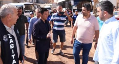 Marmaris Belediye Başkanı Acar Ünlü, Sinpaş'ın inşaatını denetlemek üzere inşaata baskın yaptı