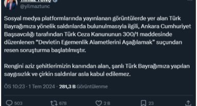 Başsavcılık, Suriye'de Türk Bayrağına Yönelik Saldırılar İçin Soruşturma Başlattı