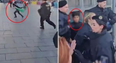 Almanya'da Utanç Verici Görüntüler: Filistin Bayrağı Taşıyan Çocuk Gözaltına Alındı