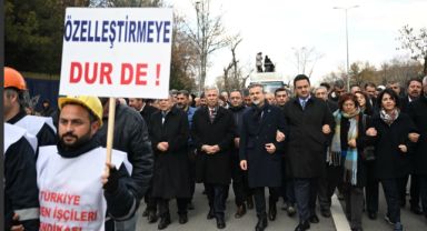 Mansur Yavaş, Maden İşçilerine Destek Özelleştirme İdaresi Başkanlığı'na Yürüdü